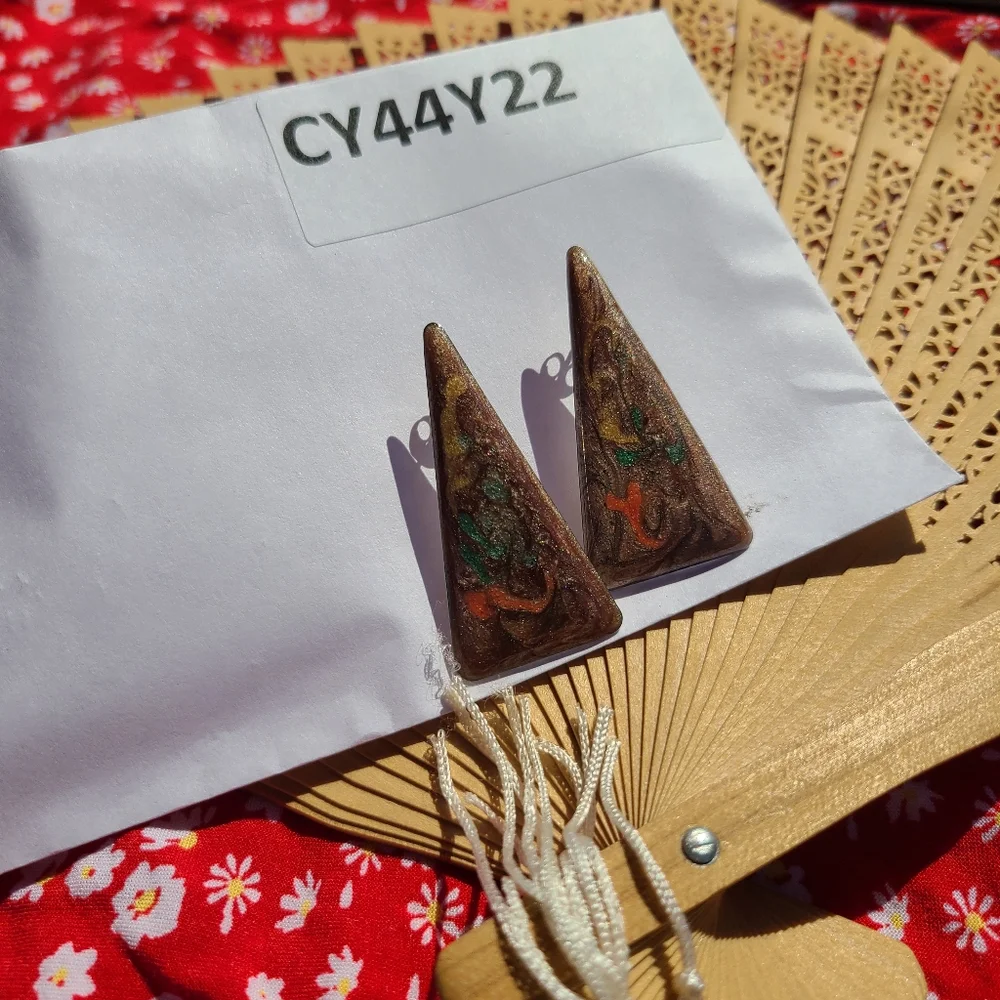 Vintage Multicolor Triangle Earrings